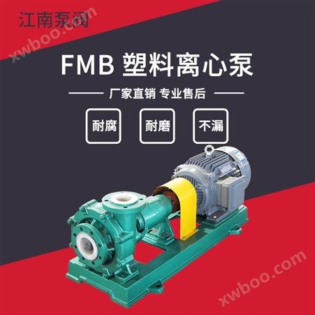 JN/江南 卧式工程塑料离心泵 压滤机颗粒入料泵 料浆泵 FMB65-50-125