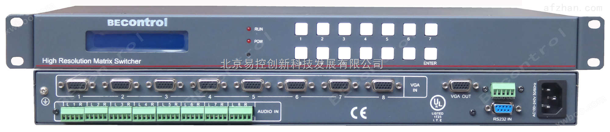 8进1出VGA音视频切换器（自动） BEC-VGAA0801P